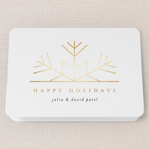Modern Snowflake Gallery Holiday Card, Blue, 5x7 Folded, Holiday, Matte, Folded Smooth Cardstock, Rounded