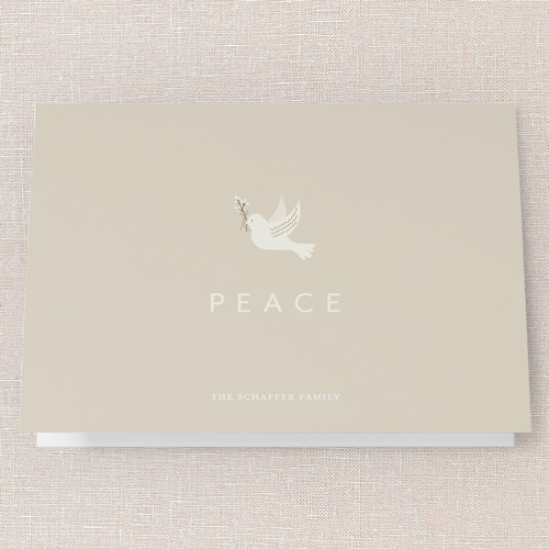Peaceful Simplicity Holiday Card, Beige, 5x7 Folded, Holiday, Pearl Shimmer Cardstock, Square, Beige