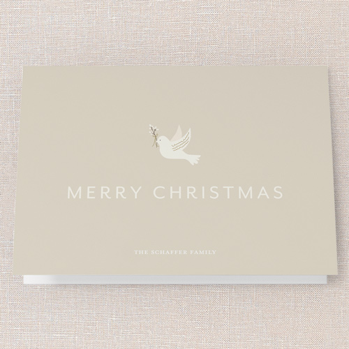 Peaceful Simplicity Holiday Card, Beige, 5x7 Folded, Christmas, Pearl Shimmer Cardstock, Square, Beige