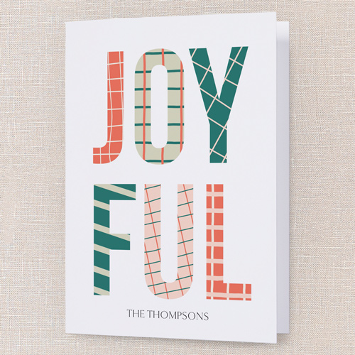 Fun Plaid Holiday Card, White, 5x7 Folded, Holiday, Matte, Folded Smooth Cardstock, Square, White
