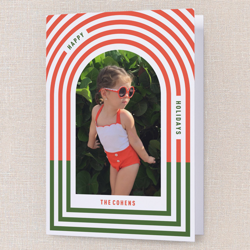 Striped Holiday Harmony Holiday Card, White, 5x7 Folded, Holiday, Matte, Folded Smooth Cardstock, Square