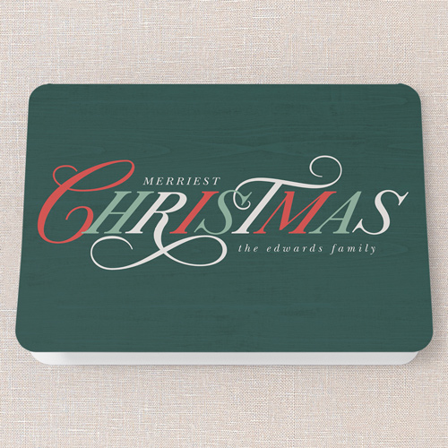 Festive Tradition Holiday Card, White, 5x7 Folded, Christmas, Pearl Shimmer Cardstock, Rounded