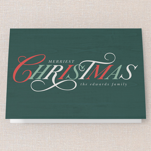 Festive Tradition Holiday Card, White, 5x7 Folded, Christmas, Matte, Folded Smooth Cardstock, Square