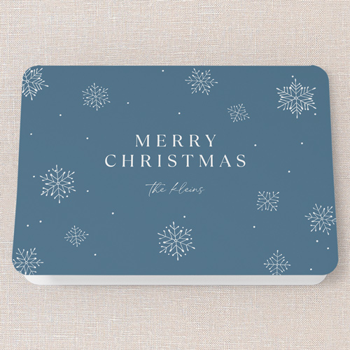 Snowfall Standout Holiday Card, Blue, 5x7 Folded, Write Your Own, Matte, Folded Smooth Cardstock, Rounded, Blue