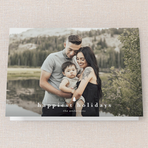 Serene Holiday Pine Holiday Card, Green, 5x7 Folded, Write Your Own, Matte, Folded Smooth Cardstock, Square, Green