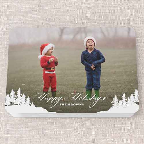 Snowy Profile Holiday Card, White, 5x7 Folded, Holiday, Matte, Folded Smooth Cardstock, Rounded, White