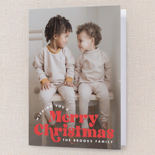 Merry Bold Moments Holiday Card, Red, 5x7 Folded, Christmas, Pearl Shimmer Cardstock, Square, Red