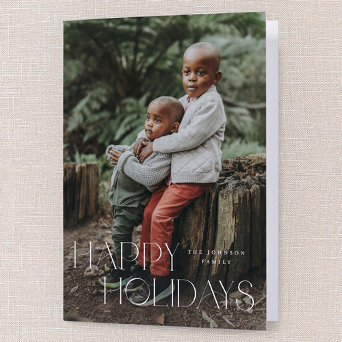 Classic Holiday Elegance Holiday Card, White, 5x7 Folded, Holiday, Pearl Shimmer Cardstock, Square, White