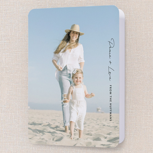 Stylish Signature Holiday Card, White, 5x7 Folded, Holiday, Matte, Folded Smooth Cardstock, Rounded, White