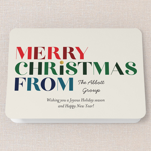 Dashing Greeting Holiday Card, Beige, 5x7 Folded, Christmas, Matte, Folded Smooth Cardstock, Rounded, Cream