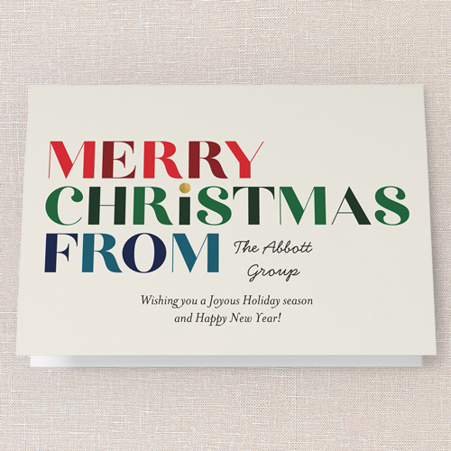 Dashing Greeting Holiday Card, Beige, 5x7 Folded, Christmas, Pearl Shimmer Cardstock, Square, Cream