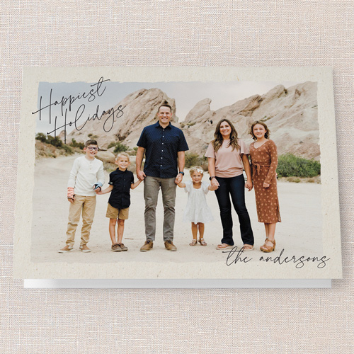 Signature Texture Holiday Card, Beige, 5x7 Folded, Holiday, Matte, Folded Smooth Cardstock, Square, Beige