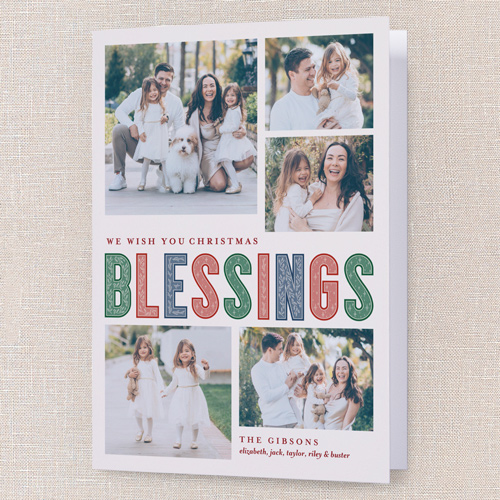 Pattern Type Holiday Card, White, 5x7 Folded, Religious, Pearl Shimmer Cardstock, Square, Almond