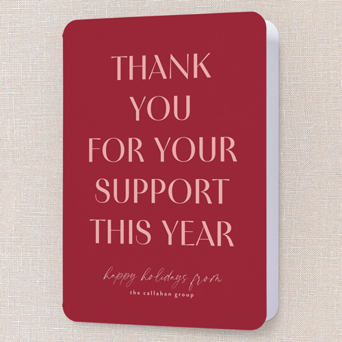 Thankful Year Holiday Card, Red, 5x7 Folded, Holiday, Matte, Folded Smooth Cardstock, Rounded, Apple