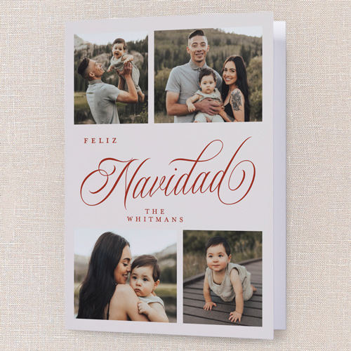 Modern Year Holiday Card, Red, 5x7 Folded, Feliz Navidad, Matte, Folded Smooth Cardstock, Square, Red