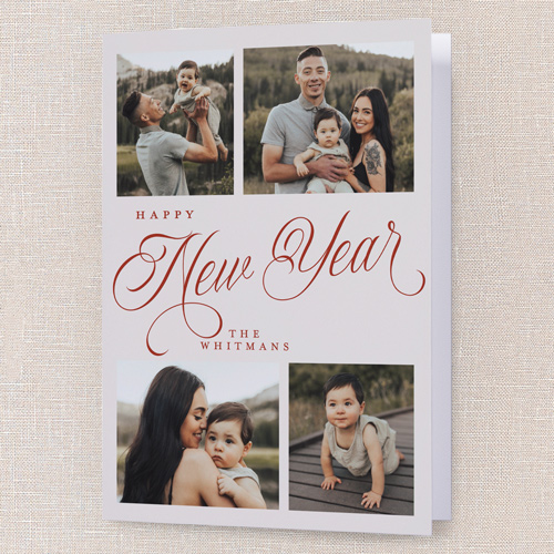 Modern Year Holiday Card, Red, 5x7 Folded, New Year, Matte, Folded Smooth Cardstock, Square, Red