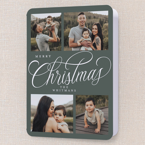 Modern Year Holiday Card, Green, 5x7 Folded, Christmas, Matte, Folded Smooth Cardstock, Rounded, Rosemary