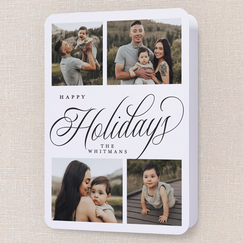 Modern Year Holiday Card, White, 5x7 Folded, Holiday, Matte, Folded Smooth Cardstock, Rounded, White