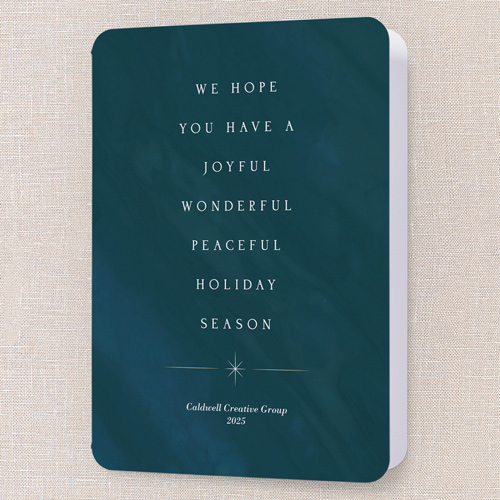 Fun Moments Holiday Card, Blue, 5x7 Folded, Holiday, Pearl Shimmer Cardstock, Rounded, Nautical