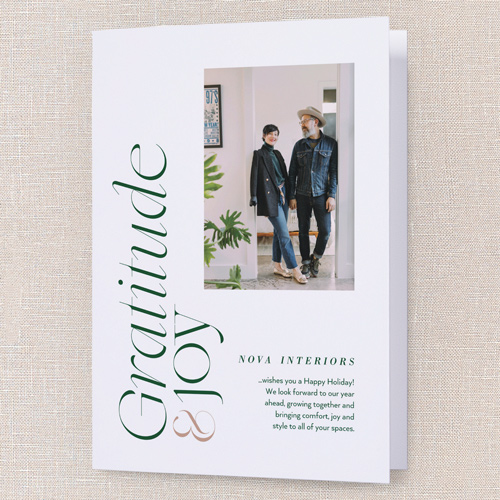 Joyful Message Holiday Card, White, 5x7 Folded, Holiday, Matte, Folded Smooth Cardstock, Square, White