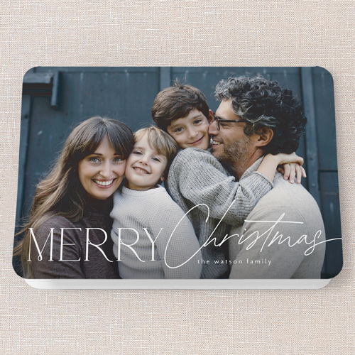 Serene Overlay Holiday Card, White, 5x7 Folded, Christmas, Matte, Folded Smooth Cardstock, Rounded, White