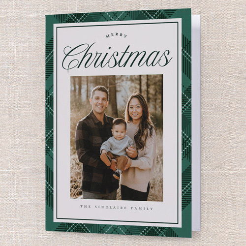 Heritage Border Holiday Card, Green, 5x7 Folded, Christmas, Matte, Folded Smooth Cardstock, Square, Forest