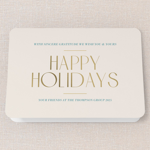 Celebrating Gratitude Holiday Card, Beige, 5x7 Folded, Holiday, Matte, Folded Smooth Cardstock, Rounded, Cream