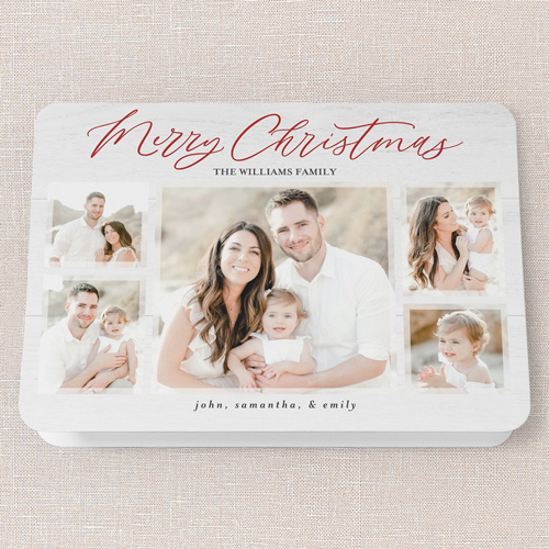 Rustic Harmony Holiday Card, White, 5x7 Folded, Christmas, Pearl Shimmer Cardstock, Rounded, White