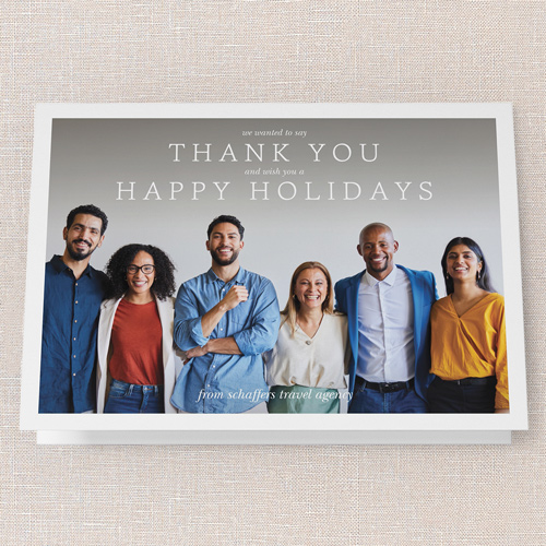 Grateful Wishes Holiday Card, White, 5x7 Folded, Holiday, Pearl Shimmer Cardstock, Square, White