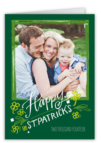 Fabulous Frame St. Patrick's Day Card, Green, Pearl Shimmer Cardstock, Square