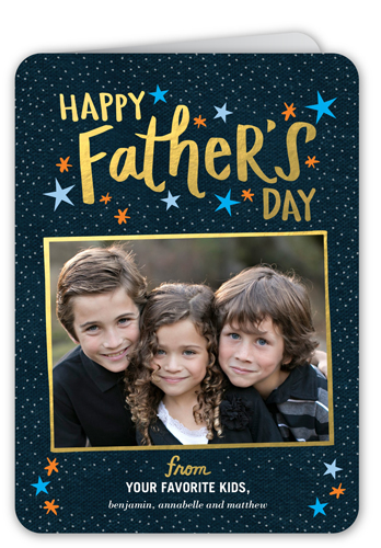 Stellar Details Father's Day Card, Blue, Pearl Shimmer Cardstock, Rounded