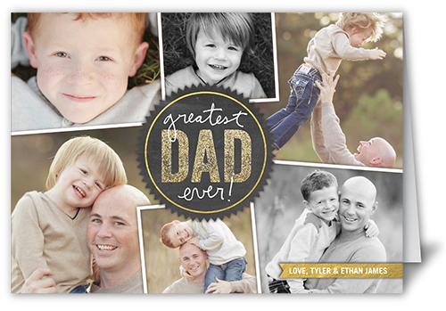 Greatest Dad Ever Father's Day Card, Grey, Pearl Shimmer Cardstock, Square