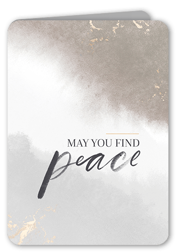 Finding Peace Sympathy Card, Beige, 5x7 Folded, Pearl Shimmer Cardstock, Rounded