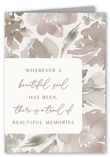 Beautiful Soul Sympathy Card, Grey, 5x7 Folded, Matte, Folded Smooth Cardstock, Square