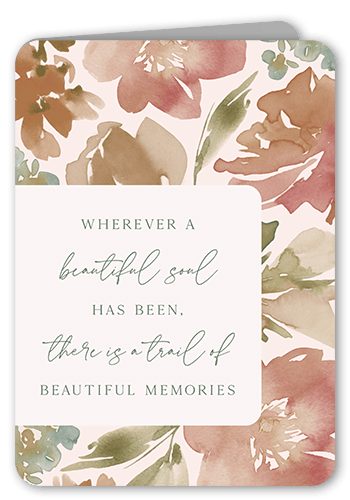 Beautiful Soul Sympathy Card, Purple, 5x7 Folded, Pearl Shimmer Cardstock, Rounded