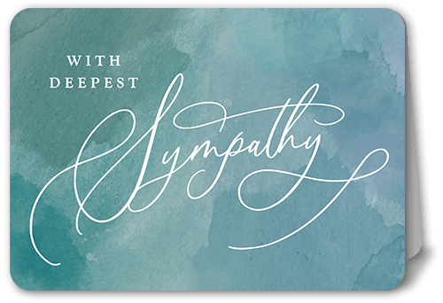Peaceful Painting Sympathy Card, Blue, 5x7 Folded, Matte, Folded Smooth Cardstock, Rounded