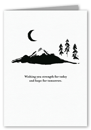 Serene Scene Sympathy Card, White, 5x7 Folded, Write Your Own Greeting, Matte, Folded Smooth Cardstock, Square
