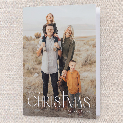 Christmas Cross Religious Christmas Card, White, 5x7 Folded, Religious, Matte, Folded Smooth Cardstock, Square, White