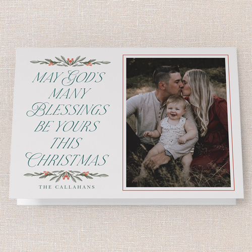 Graceful Greetings Religious Christmas Card, White, 5x7 Folded, Religious, Pearl Shimmer Cardstock, Square, White