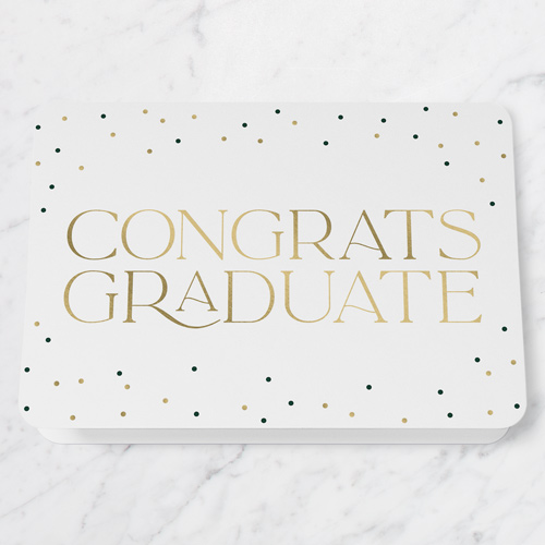 Confetti Pinpoints Graduation Greeting Card, Rounded Corners