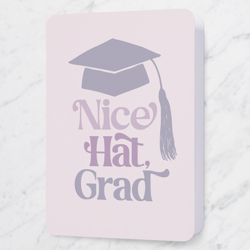 Nice Hat Graduation Greeting Card, Purple, 5x7 Folded, Matte, Folded Smooth Cardstock, Rounded, Plum