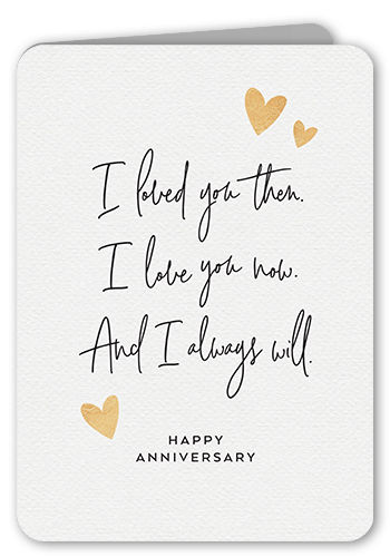 Dedicated Devotion Anniversary Card, White, 5x7 Folded, Pearl Shimmer Cardstock, Rounded