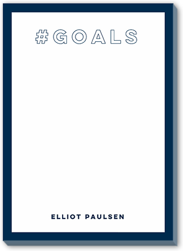 Hashtag Goals 5x7 Notepad, Blue, Matte, Navy