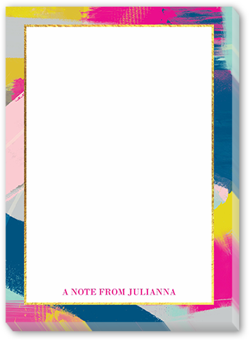 Bold Bordered 5x7 Notepad, Pink, Matte