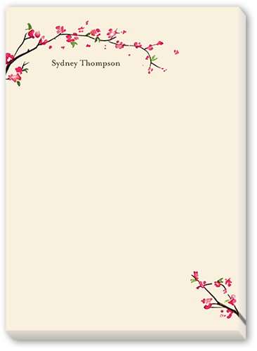 Elegant Blossoms 5x7 Notepad, Beige, Matte