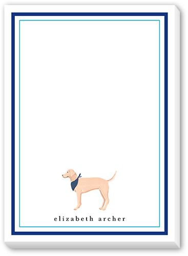 Retriever Dog Love 5x7 Notepad, Blue, Matte, Royal