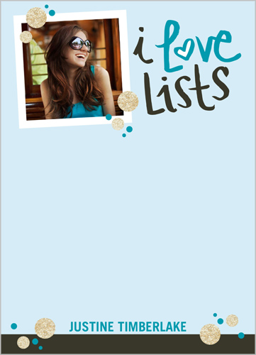 I Love Lists 5x7 Notepad, Blue, Matte