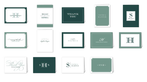 Sophisticated Monogram Mix & Match Stationery Set, -Multicolor