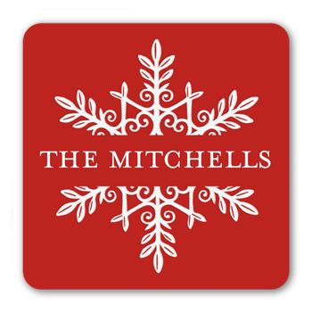 Snowflake Name Stickers, StickersRed