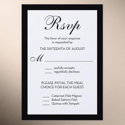 Beginning Of Forever Wedding Response Card, White, Matte, Pearl Shimmer Cardstock, Square, White